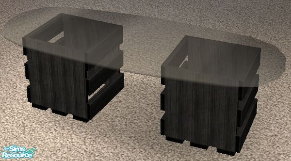Sims 2 — Crate Coffee Table - Black Recolor by Dr Pixel — Crates color option for the Crate Coffee Table