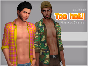 Sims 4 — Too hot! - male top by WistfulCastle — Too hot! - maxis match male top for the hot weather, base game