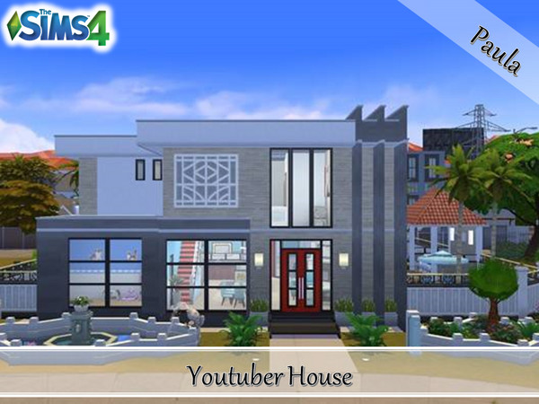 Sims 4 — Youtuber House by PaulaBATS — Large house with dining room, living room and kitchen in open concept. Ideal for a