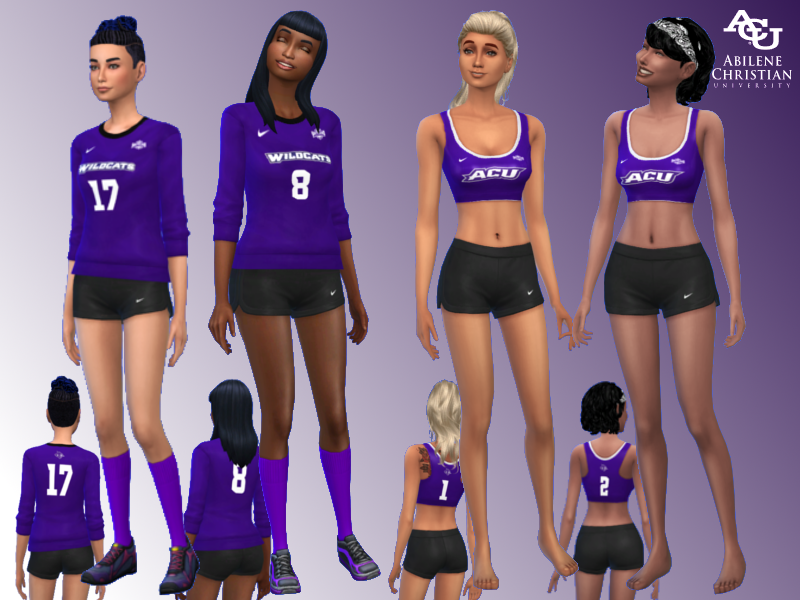 The Sims Resource - ACU volleyball/beach volleyball outfits