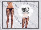 Sims 4 — Roses Leg Tattoo by kitesims — -Tattoo for both legs -Black color -Female only -Please do not re upload or claim