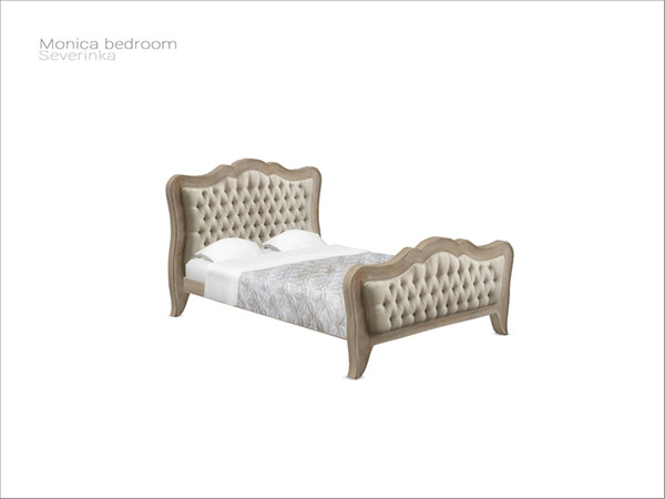 Sims 4 — [Monica bedroom] - double bed v01 by Severinka_ — Double bed with two backs (v01) From the set 'Monica bedroom'