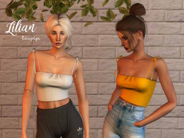 Sims 4 — Lilian by laupipi2 — New super cute top! New mesh, all LODs 16 Swatches All maps Thumbnail