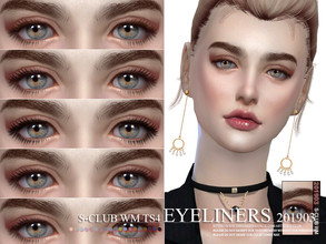 Sims 4 — S-Club WM ts4 eyeliners 201903 by S-Club — Eyeliners with lashes, 5 swatches, hope you like, thank you.