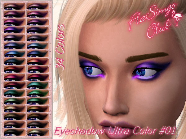 Sims 4 — Eyeshadow Ultra Color #01 by FlaSimgo_Club — - Ultra Color Eyeshadow In 34 Colors - Teen To Adult