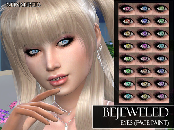 Sims 4 — Bejeweled Eyes by neinahpets — Beautiful jeweled eyes for all your Sims. 24 Colors (12 bright jewel tones, 12