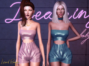 Sims 4 — Genius Lizard Romper by Genius6662 — Added specular map to highlight scales - New Mesh - All Lods - 16 Swatches