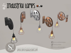 Sims 4 — Industrial Lamps - Roller Wheel Sconce  by SIMcredible! — by SIMcredibledesigns.com available at TSR 4 colors