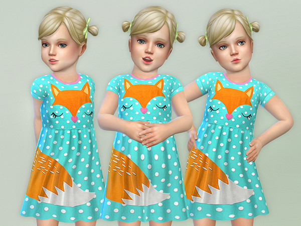 Sims 4 — Fox Toddler Dress [NEEDS TODDLER STUFF] by lillka — Fox Toddler Dress YOU NEED the Toddler Stuff pack so it