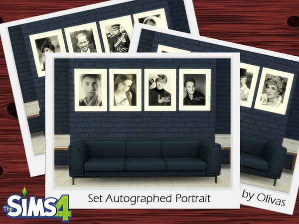 Sims 4 — Set Autographed Portrait by olivas2 — Created for: The Sims 4 New mesh A set of pictures. Eleven paintings in