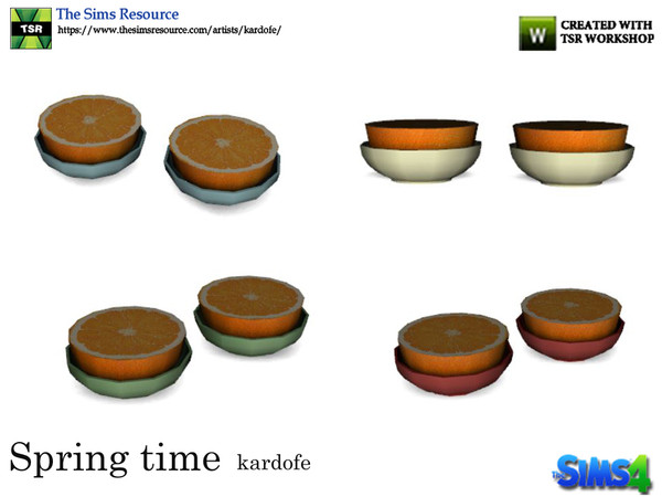 Sims 4 — kardofe_Spring time_Bowl with orange by kardofe — Two small bowls with half an orange inside. In four color