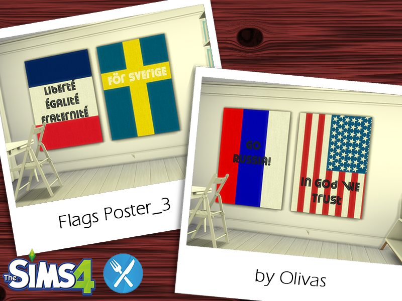 The Sims Resource Set Flags Poster Requires Dine Out
