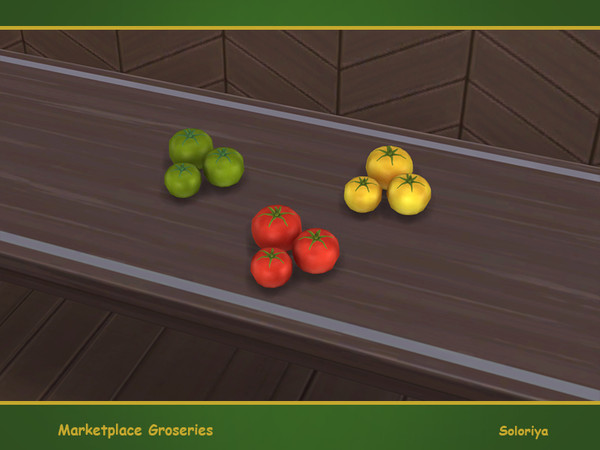 Sims 4 — Marketplace Groceries. Tomatoes by soloriya — Three decorative tomatoes in one mesh. Part of Marketplace