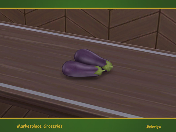 Sims 4 — Marketplace Groceries. Eggplants by soloriya — Two decorative eggplants in one mesh. Part of Marketplace
