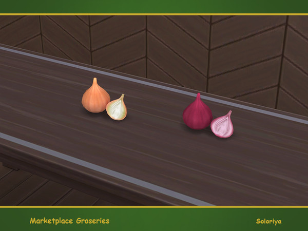Sims 4 — Marketplace Groceries. Onion by soloriya — Two decorative onions in one mesh. Part of Marketplace Groceries. 2