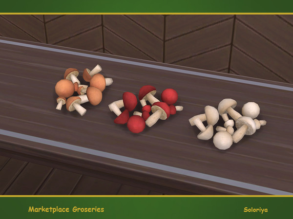 Sims 4 — Marketplace Groceries. Mushrooms by soloriya — Nine decorative mushrooms in one mesh. Part of Marketplace