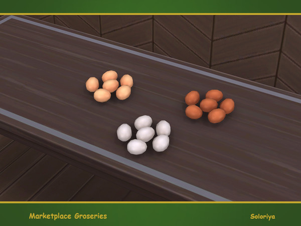 Sims 4 — Marketplace Groceries. Eggs by soloriya — Six decorative eggs in one mesh. Part of Marketplace Groceries. 3