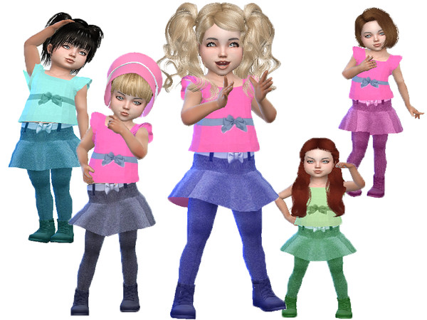 The Sims Resource - T55 Toddler skirt with pants