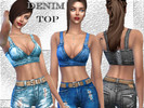 Sims 4 —  Denim top by Sims_House — Denim top 6 color options.