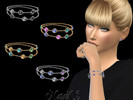 Sims 4 — NataliS_Mixed gemstones bracelet by Natalis — Mixed gemstones double chain bracelet. FT-FA-FE 5 colors.