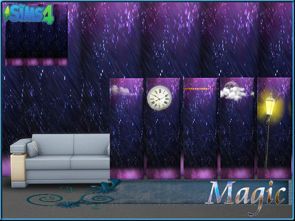 Sims 4 — Tapetenset-S4 Magic Miz_StarryNight by MagicMoonSims32 — Design by Magic Wall set more on
