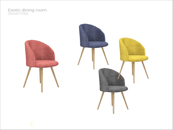 Sims 4 — [Exotic dining] - dining chair  by Severinka_ — Upholstered dining chair with backrest From the set 'Exotic