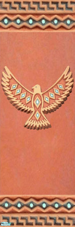 Sims 2 — Terracotta Walls - Individual Item by lollipop6969 — Eagle wall 1