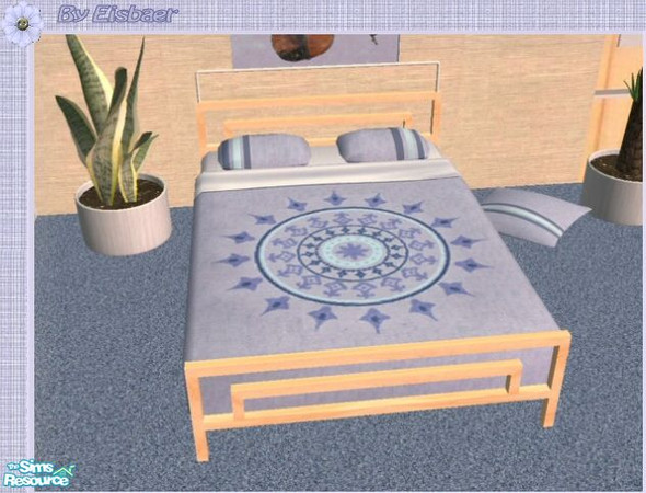 Sims 2 — Mango Nelson - City Girl - Bed by Eisbaerbonzo — Light wood bed with metal rim and metal feet. Bed only, bedding