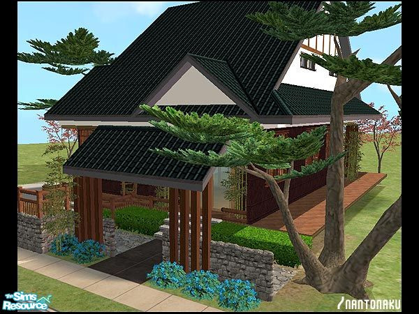 Sims 2 — Soo JAPANESE HOUSE by yuzu01 — Lot-size : 2x2, BedRoom 1, Kitchen, dining, Living, Bath 2,