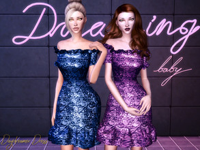 Sims 4 — Genius Daydreamer Dress by Genius6662 — - New Mesh - All Lods - 15 Swatches - Custom Thumbnail