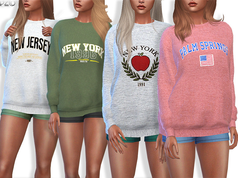 The Sims Resource - Sporty and Everyday Sweatshirts Collection 091 