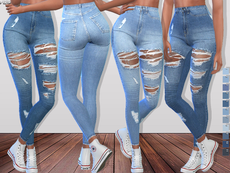 The Sims Resource - Denim Ripped Jeans 093