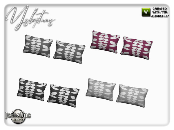 Sims 4 — Yslextius  bedroom cushions bed by jomsims — Yslextius bedroom cushions bed