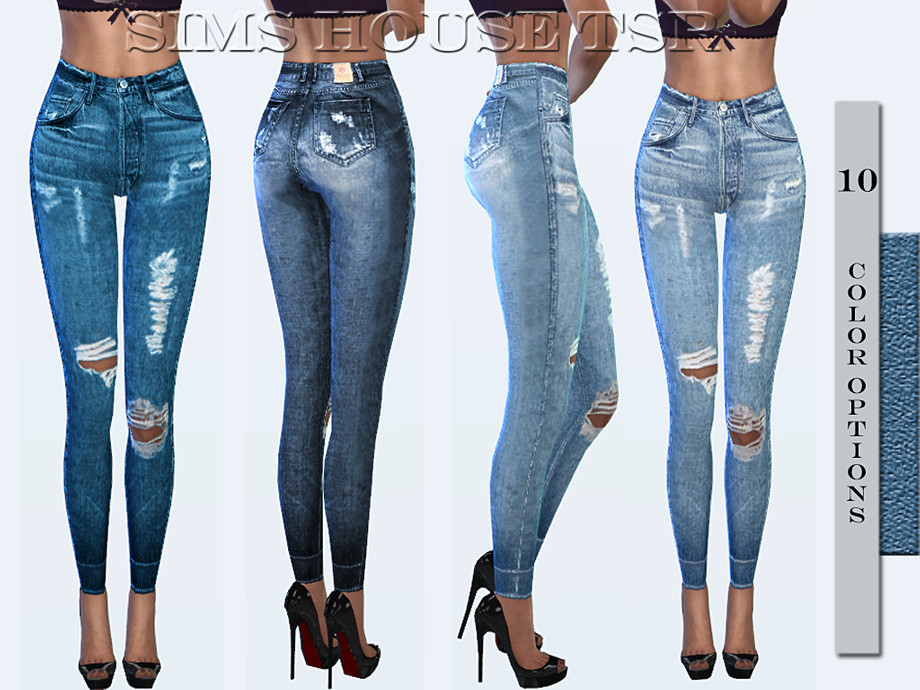 The Sims Resource - Lightly ripped jeans