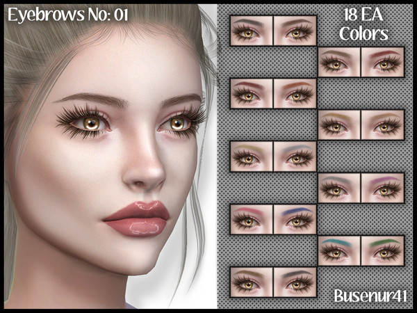 Sims 4 — [Busenur41] Eyebrows N01 by busenur41 — 18 swatches Eyebrows match with hairs (base EA Colors) HQ Texture