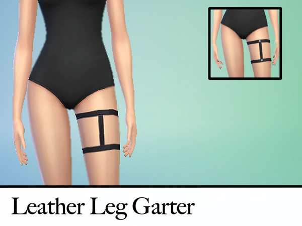 Sims 4 — Leather Leg Garter Thigh Accessory by Svjpanda — There are 2 swatches It can be found under tights It works with