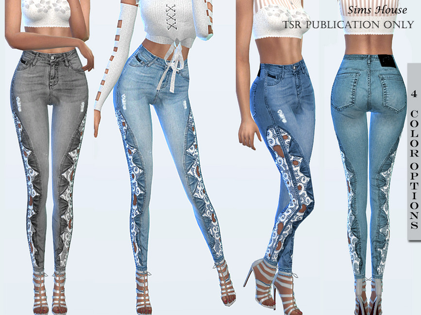 The Sims Resource - Jeans with lace