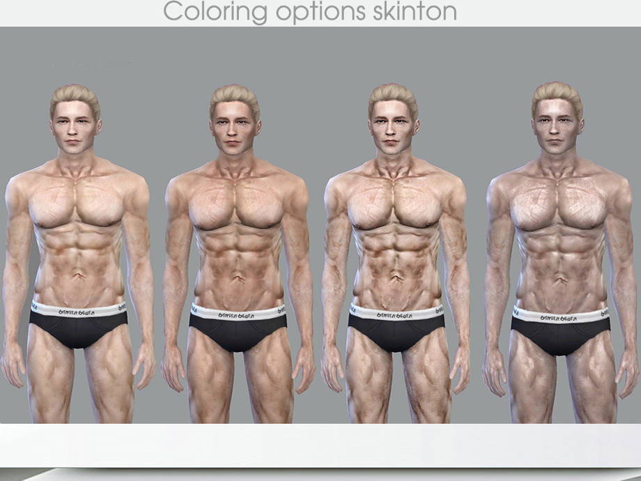 Sims 4 - Male muscular realistic skinton Edward by yugoza2 - Male muscular ...