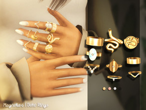 Sims 4 — Magnolia-C - Boho Rings by magnolia-c — New mesh by me. 4 colors. Left hand category. Custom thumbnail. Specular