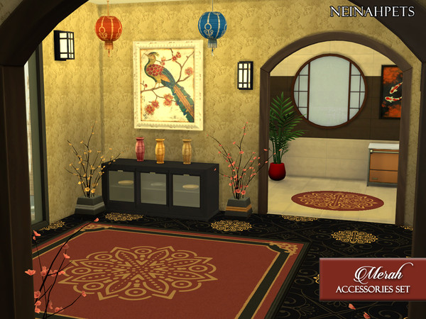 Sims 4 — Merah Accessories by neinahpets — A collection of oriental and ethnic themed items that go well with the Aki Sai