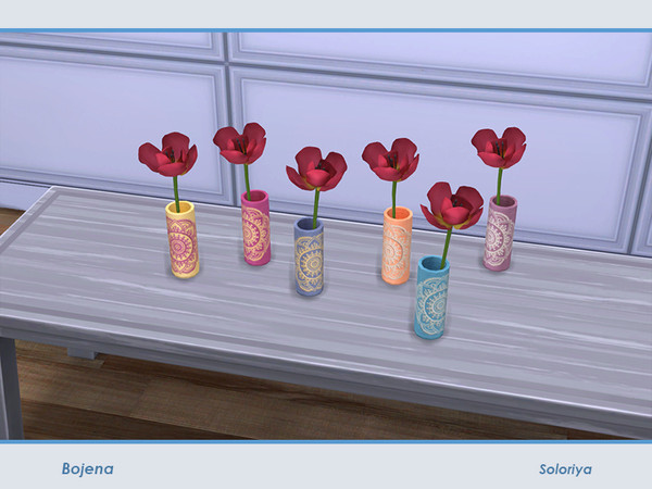 Sims 4 — Bojena Decor. Tulip by soloriya — Red tulip in a vase. Part of Bojena Decor set. 4 color variations. Category: