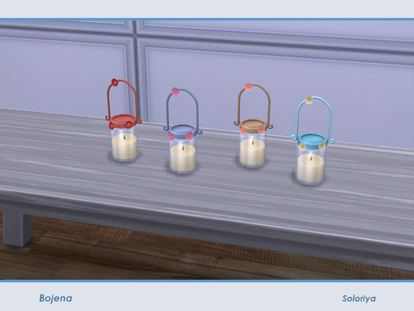 Sims 4 — Bojena Decor. Decorative Candle by soloriya — Decorative candle under glass with tiny flowers. Part of Bojena