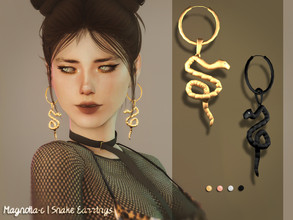 Sims 4 — Magnolia-C - Snake Earrings by magnolia-c — New mesh by me. 4 colors. Custom thumbnail. Specular map. Hope you