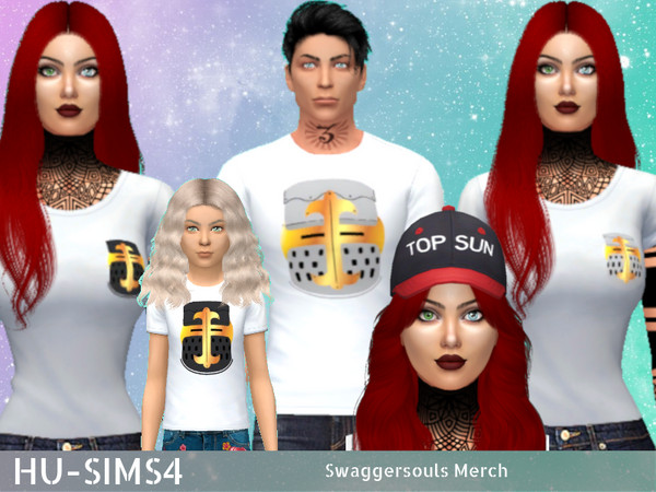 Sims 4 — Swaggarsouls Merch by hu-sims4 —  Swaggarsouls designs from his official merch store. Top Sun hat Dark Helmet