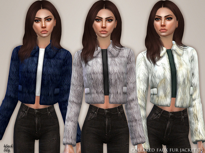 The Sims Resource - Collared Faux Fur Jacket 03