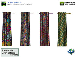 Sims 3 — kardofe_Boho Chic Dining Room_Curtains2 by kardofe — Curtains on the right side