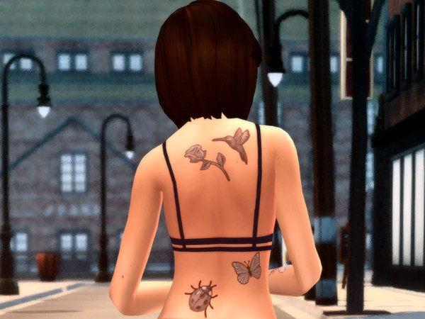 Sims 4 — Icon Tattoos #1 by AdrasteaMoon — -Nature -Space (includes alien on back calf, not in pictures) -Ocean (includes