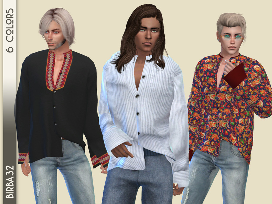 The Sims Resource - Boho oversized shirt recolor