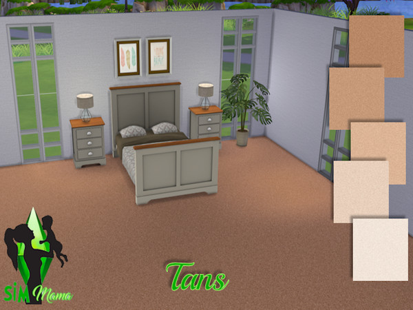 Sims 4 — SimMama Tans Carpet by Jeninsc — Various shades of tan/beige carpet at a low price!