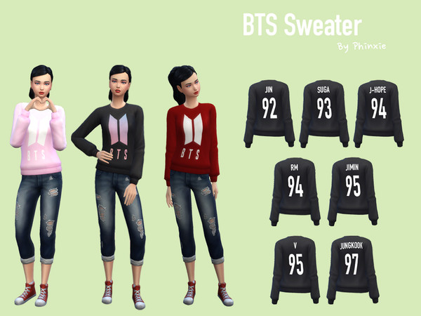 Sims 4 — Phinxie - BTS Sweater - Spa Day needed by Phinxie — Sims 4 Everyday BTS Sweater from Spa Day mesh for female